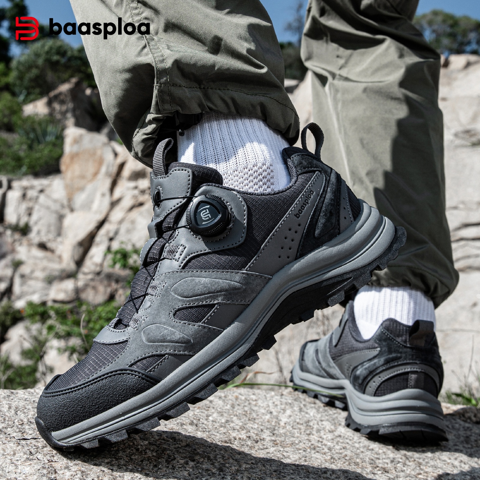 Baasploa Men Hiking Shoes Leat - Climbing Shoe Beginner 리뷰 및 가격